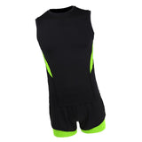 Maxbell Men's Cycling Jersey Sleeveless Vest with Short Pants 3XL Fluo Green Black