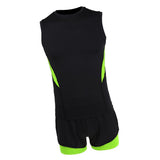 Maxbell Men's Cycling Jersey Sleeveless Vest with Short Pants 3XL Fluo Green Black