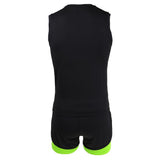 Maxbell Men's Cycling Jersey Sleeveless Vest with Short Pants 3XL Fluo Green Black