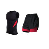 Maxbell Men's Cycling Jersey Sleeveless Vest with Short Pants M Red Black