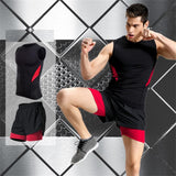 Maxbell Men's Cycling Jersey Sleeveless Vest with Short Pants M Red Black