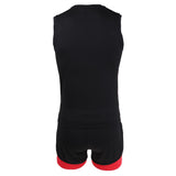 Maxbell Men's Cycling Jersey Sleeveless Vest with Short Pants 3XL Red Black