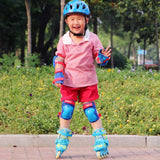 Maxbell 6 Pieces Kids Roller Skating Protective Gear Knee Elbow Wrist Pad Blue   XS