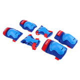 Maxbell 6 Pieces Kids Roller Skating Protective Gear Knee Elbow Wrist Pad Blue   XS