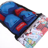 Maxbell 6 Pieces Kids Roller Skating Protective Gear Knee Elbow Wrist Pad Blue   XS
