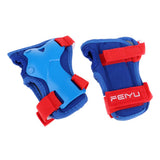 Maxbell 6 Pieces Kids Roller Skating Protective Gear Knee Elbow Wrist Pad Blue   XS