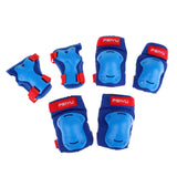 Maxbell 6 Pieces Kids Roller Skating Protective Gear Knee Elbow Wrist Pad Blue   XS