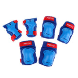 Maxbell 6 Pieces Kids Roller Skating Protective Gear Knee Elbow Wrist Pad Blue   XS