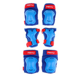 Maxbell 6 Pieces Kids Roller Skating Protective Gear Knee Elbow Wrist Pad Blue   XS