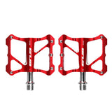 Maxbell 1 Pair Bicycle Pedal Aluminium Alloy Flat Platform Bike Cycling Pedals Red