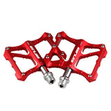 Maxbell 1 Pair Bicycle Pedal Aluminium Alloy Flat Platform Bike Cycling Pedals Red