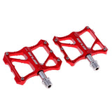 Maxbell 1 Pair Bicycle Pedal Aluminium Alloy Flat Platform Bike Cycling Pedals Red
