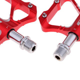 Maxbell 1 Pair Bicycle Pedal Aluminium Alloy Flat Platform Bike Cycling Pedals Red