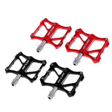 Maxbell 1 Pair Bicycle Pedal Aluminium Alloy Flat Platform Bike Cycling Pedals Red