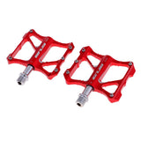 Maxbell 1 Pair Bicycle Pedal Aluminium Alloy Flat Platform Bike Cycling Pedals Red