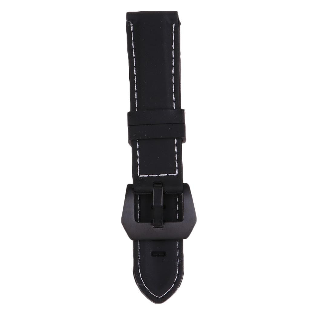 Maxbell Silicone Universal Sports Watch Band Waterproof Strap 22mm Black Buckle