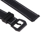 Maxbell Silicone Universal Sports Watch Band Waterproof Strap 22mm Black Buckle