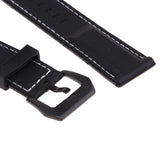 Maxbell Silicone Universal Sports Watch Band Waterproof Strap 24mm Black Buckle