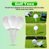 Maxbell 10 Pcs Plastic Anti-Slice Golf Tees Chair-shaped Tees Divot Tools White