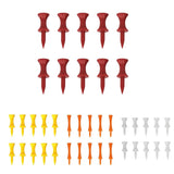 Maxbell 10pcs Golf Tees Plastic Golf Nail Limit Pin Outdoor Sport Supply 37mm Red