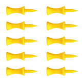 Maxbell 10pcs Golf Tees Plastic Golf Nail Limit Pin Outdoor Sport Supply 43mm Yellow