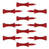 Maxbell 10pcs Golf Tees Plastic Golf Nail Limit Pin Outdoor Sport Supply 51mm Red