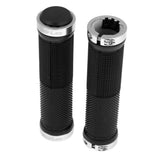 Maxbell Rubber MTB Bike Handlebar Grips Lock on Anti-slip Handle Bar Cover Silvery