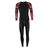 Maxbell Men's Long Sleeve Compression Sports Top T-Shirts and Pants M Black Red