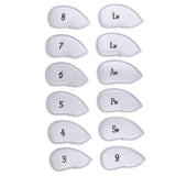 Maxbell 12 Pieces Waterproof PU Leather Golf Iron Head Cover Headcover Set Silver