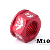 Maxbell Bicycle Hubs Nut M10 Folding Fixed Gear Bike Wheel Hubs Axle Screw Red