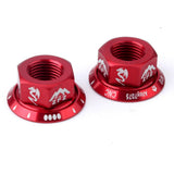 Maxbell Bicycle Hubs Nut M10 Folding Fixed Gear Bike Wheel Hubs Axle Screw Red