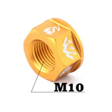 Maxbell Bicycle Hubs Nut M10 Folding Fixed Gear Bike Wheel Hubs Axle Screw Gold