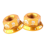 Maxbell Bicycle Hubs Nut M10 Folding Fixed Gear Bike Wheel Hubs Axle Screw Gold