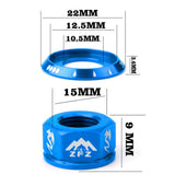 Maxbell Bicycle Hubs Nut M10 Folding Fixed Gear Bike Wheel Hubs Axle Screw Blue