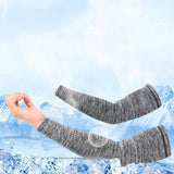 Maxbell 1 Pair Summer Cycling Arm Sleeves Anti UV Oversleeve Cover Gray-L