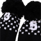 Maxbell 3Pcs Pom Pom Knit Headcover Long Neck Driver Fairway Woods Head Cover Black