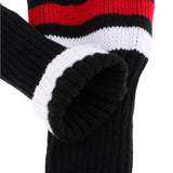 Maxbell 3Pcs Pom Pom Knit Headcover Long Neck Driver Fairway Woods Head Cover Black