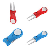 Maxbell Pitch Repair Divot Switchblade Tool Golf Ball Marker Groove Cleaner Red