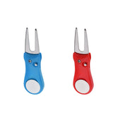 Maxbell Pitch Repair Divot Switchblade Tool Golf Ball Marker Groove Cleaner Red