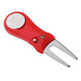 Maxbell Pitch Repair Divot Switchblade Tool Golf Ball Marker Groove Cleaner Red