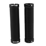 Maxbell 1 Pair Leather Bike Handlebar Grips Lock on Anti-slip Handle Bar Cover Black