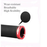 Maxbell 1 Pair Leather Bike Handlebar Grips Lock on Anti-slip Handle Bar Cover Black