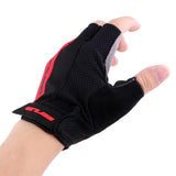 Maxbell GUB Cycling Gloves Gel Half Finger Shockproof Sport Gloves Black Red-M