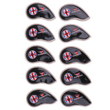 Maxbell 10pcs/pack Golf Club Head Covers Wedge Iron Protective Iron Covers Black