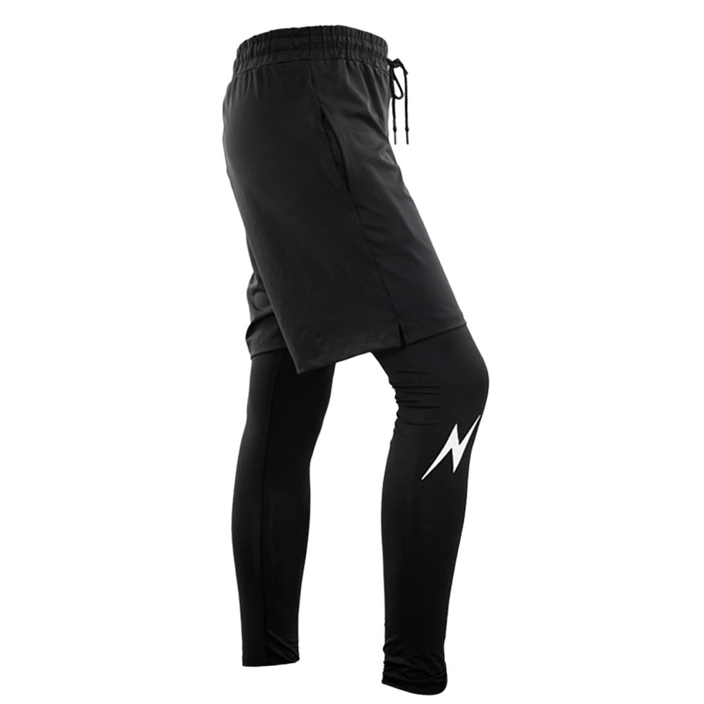 Maxbell Men Gym Fitness Pants Shorts Compression Base Layer Workout Tight Pants L