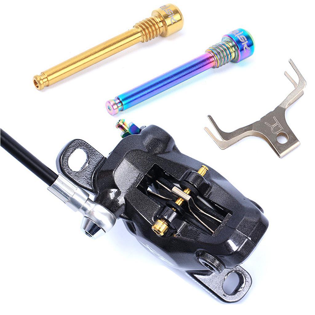 Maxbell 2 Pieces MTB Bike Bicycle Hydraulic Disc Brake Pad Plug Fixed Bolt M4 Gold