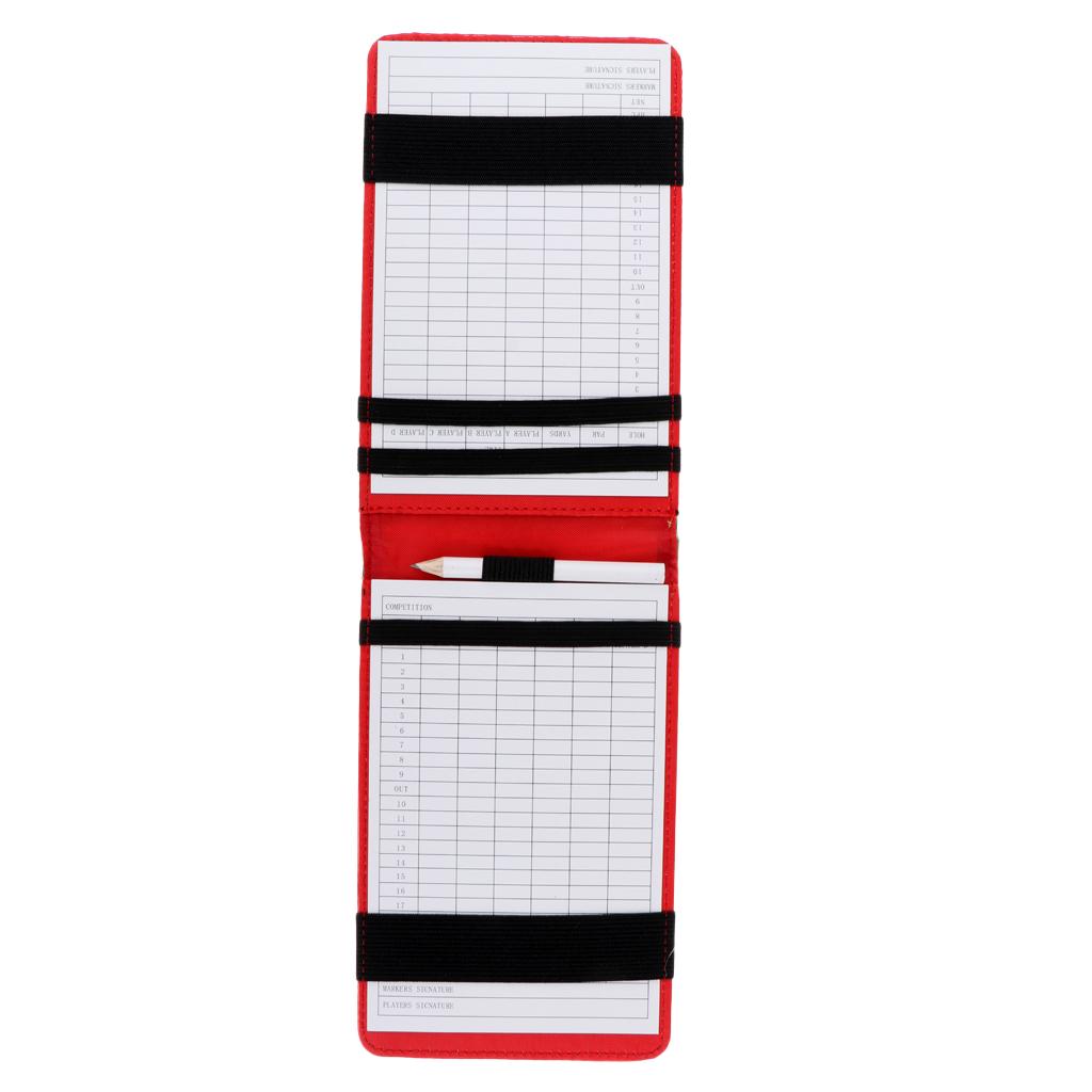 Maxbell PU Golf Scorecard Holder Training Book Cover with Pencil Green