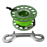 Maxbell 30m Aluminum Alloy Cave Scuba Diving Finger Spool Guide Line Reel Green