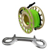 Maxbell 30m Aluminum Alloy Cave Scuba Diving Finger Spool Guide Line Reel Gold