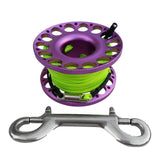 Maxbell 30m Aluminum Alloy Cave Scuba Diving Finger Spool Guide Line Reel Purple